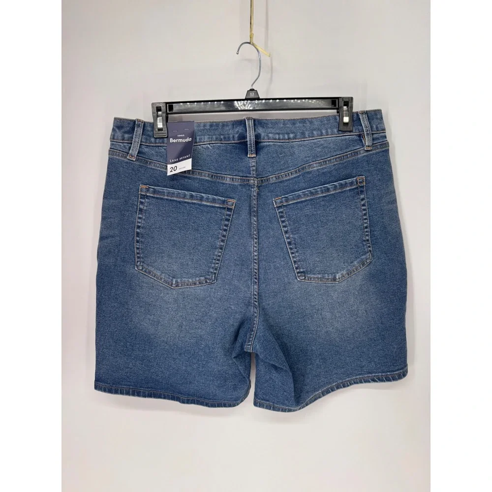 Lane Bryant Shorts Women 20 Blue NWT Genius Bermuda Mid-Rise Stretch Denim